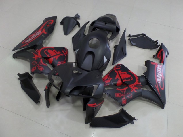 2005-2006 Honda CBR600RR Motorcycle Fairings - Matte Black Matte Red Gear UK Manufacturers
