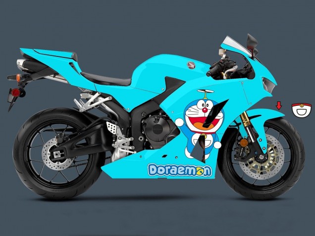 2013-2023 Honda CBR600RR Motorcycle Fairings - Light Blue Doraemon UK Manufacturers