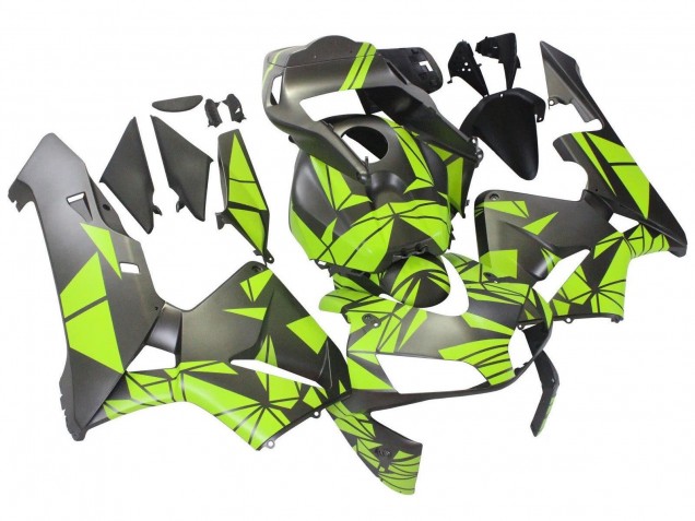 2003-2004 Honda CBR600RR Motorcycle Fairings - Neon Yellow Matte Grey UK Manufacturers