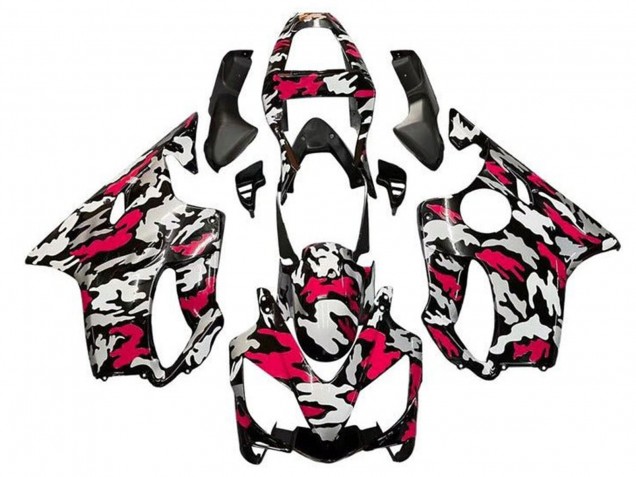 2001-2003 Honda CBR600 F4i Motorcycle Fairings - Black Red Grey Camouflage UK Manufacturers