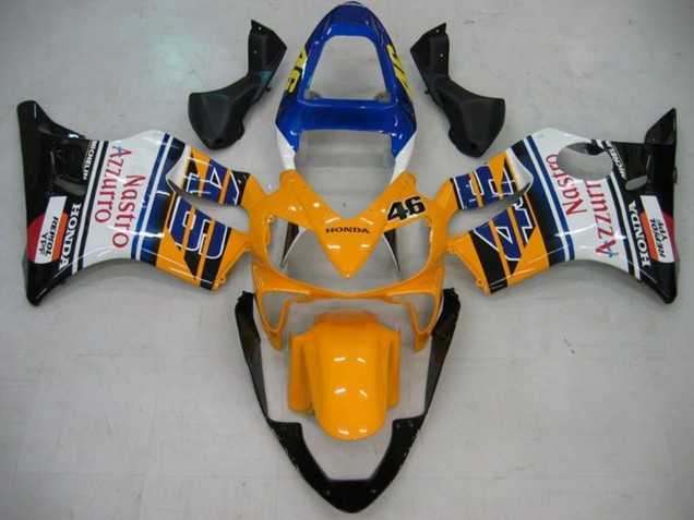 2001-2003 Honda CBR600 F4i Motorcycle Fairings - Yellow White Blue Glossy Black Nastro Azzurro UK Manufacturers