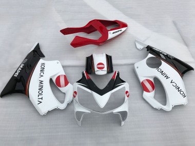 2001-2003 Honda CBR600 F4i Motorcycle Fairings - White Red Glossy Black Konica Minolta UK Manufacturers
