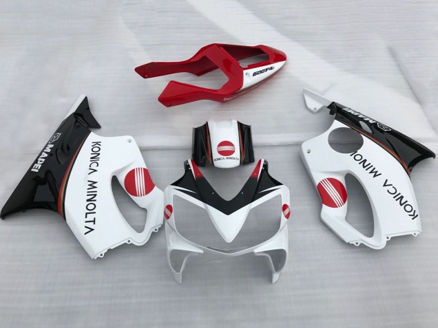 2001-2003 Honda CBR600 F4i Motorcycle Fairings - White Red Glossy Black Konica Minolta UK Manufacturers