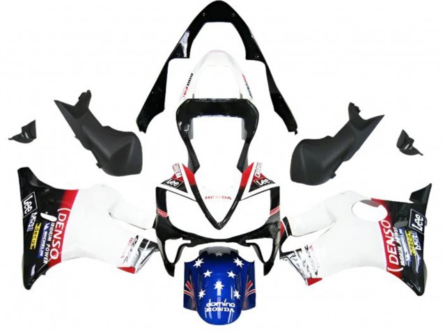 2001-2003 Honda CBR600 F4i Motorcycle Fairings - White Blue Red Glossy Black DENSO Star UK Manufacturers