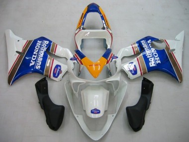 2001-2003 Honda CBR600 F4i Motorcycle Fairings - Yellow White Blue Rothmans UK Manufacturers