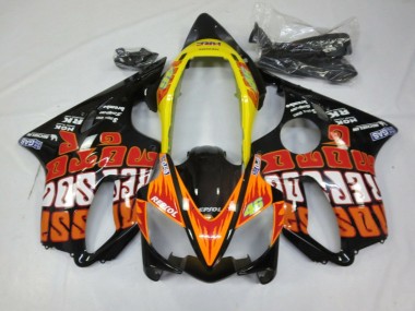 2004-2007 Honda CBR600 F4i Motorcycle Fairings - Yellow Orange Glossy Black Rossi UK Manufacturers