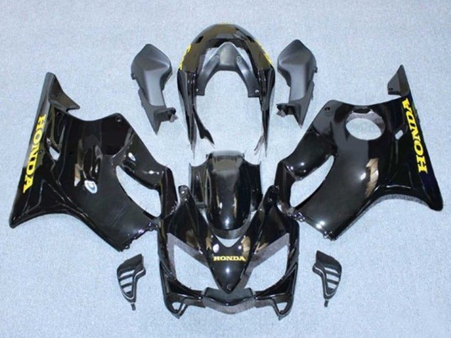 2004-2007 Honda CBR600 F4i Motorcycle Fairings - Glossy Black Gold Decals UK Manufacturers