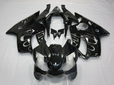 2004-2007 Honda CBR600 F4i Motorcycle Fairings - Glossy Black White Flame UK Manufacturers