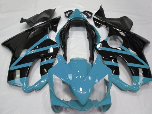 2004-2007 Honda CBR600 F4i Motorcycle Fairings - Light Blue Glossy Black UK Manufacturers