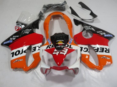 2004-2007 Honda CBR600 F4i Motorcycle Fairings - Orange White Red Glossy Black Repsol 93 UK Manufacturers