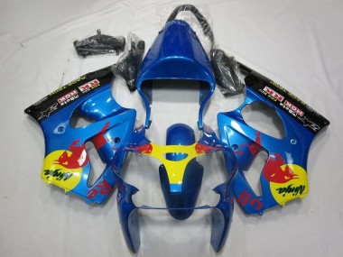 2000-2002 Kawasaki ZX6R Motorcycle Fairings - Blue Yellow Black Red Bull UK Manufacturers