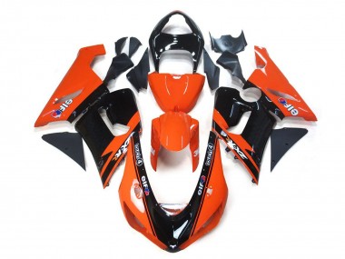 2005-2006 Kawasaki ZX6R Motorcycle Fairings - Orange Black Elf UK Manufacturers