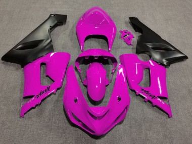 2005-2006 Kawasaki ZX6R Motorcycle Fairings - Pink Matte Black UK Manufacturers