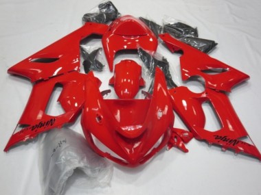 2005-2006 Kawasaki ZX6R Motorcycle Fairings - Red UK Manufacturers