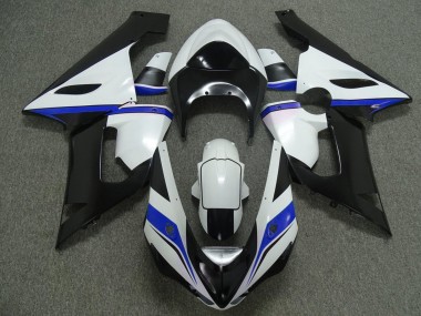 2005-2006 Kawasaki ZX6R Motorcycle Fairings - White Black Blue UK Manufacturers