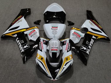 2005-2006 Kawasaki ZX6R Motorcycle Fairings - White Black Gold Red Rizoma Playboy UK Manufacturers