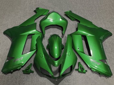 2007-2008 Kawasaki ZX6R Motorcycle Fairings - Green Chrome UK Manufacturers