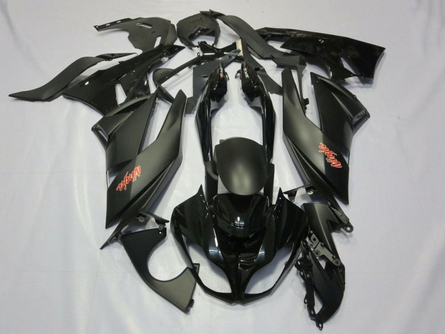 2007-2008 Kawasaki ZX6R Motorcycle Fairings - Matte Black Black Red UK Manufacturers