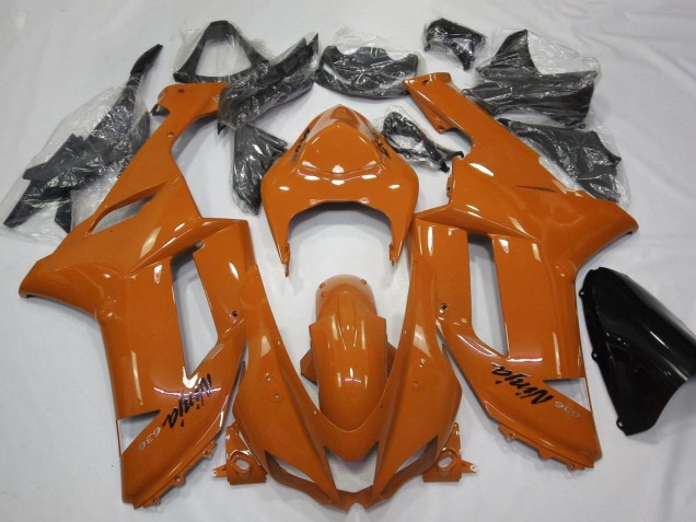 2007-2008 Kawasaki ZX6R Motorcycle Fairing - Orange Black UK Manufacturers