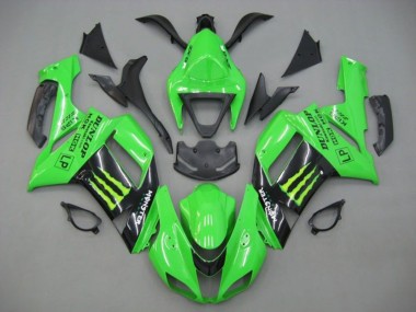 2007-2008 Kawasaki ZX6R Motorcycle Fairings - Green Black Monster Energy UK Manufacturers