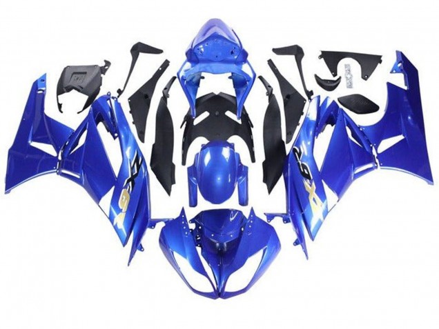 2009-2012 Kawasaki ZX6R Motorcycle Fairings - Blue Black Gold UK Manufacturers