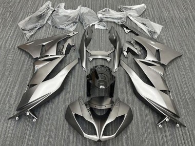 2009-2012 Kawasaki ZX6R Motorcycle Fairings - Matte Silver Black UK Manufacturers