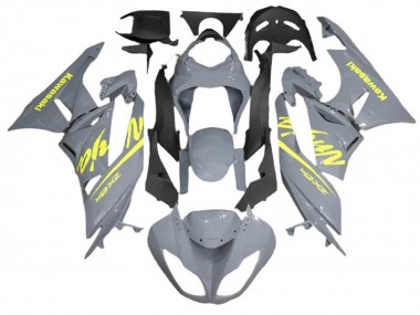 2009-2012 Kawasaki ZX6R Motorcycle Fairings - Nardo Grey Yellow UK Manufacturers