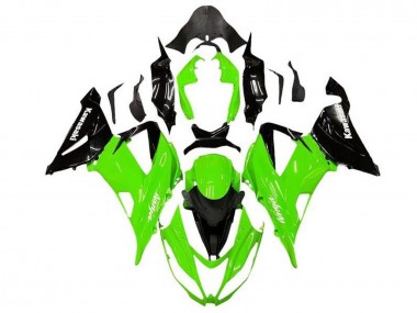 2013-2018 Kawasaki ZX6R Motorcycle Fairing Kits - Green Glossy Black UK Manufacturers
