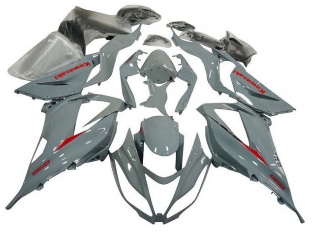 2013-2018 Kawasaki ZX6R Motorcycle Fairing - Nardo Grey Red UK Manufacturers