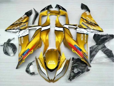 2013-2018 Kawasaki ZX6R Motorcycle Fairings - Gold White Black UK Manufacturers