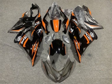 2013-2018 Kawasaki ZX6R Motorcycle Fairing - Orange Glossy Black UK Manufacturers