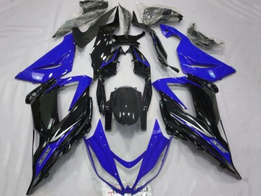 2013-2018 Kawasaki ZX6R Motorcycle Fairings - Blue Glossy Black UK Manufacturers