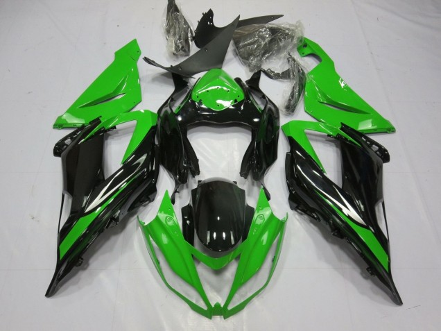 2013-2018 Kawasaki ZX6R Motorcycle Fairing - Green Glossy Black UK Manufacturers