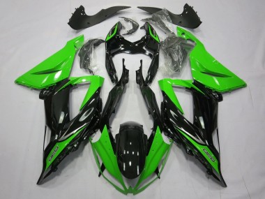 2013-2018 Kawasaki ZX6R Motorcycle Fairings - Green Glossy Black UK Manufacturers