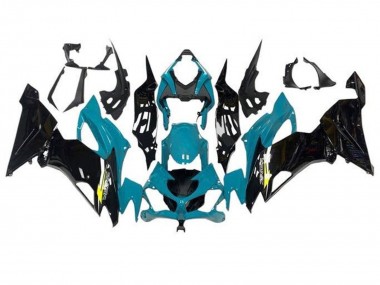 2019-2022 Kawasaki ZX6R Motorcycle Fairings - Teal Blue Glossy Black Yellow UK Manufacturers