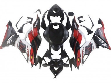 2019-2022 Kawasaki ZX6R Motorcycle Fairings - Matte Black Red White Shark UK Manufacturers