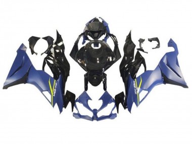 2019-2022 Kawasaki ZX6R Motorcycle Fairings - Matte Blue Glossy Black UK Manufacturers
