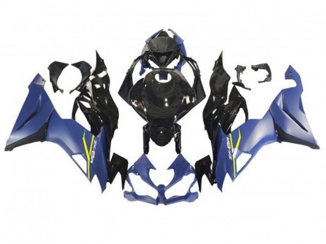 2019-2022 Kawasaki ZX6R Motorcycle Fairings - Matte Blue Glossy Black UK Manufacturers