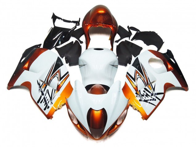 1996-2007 Suzuki GSXR 1300 Hayabusa Motorcycle Fairings - White Orange Black UK Manufacturers