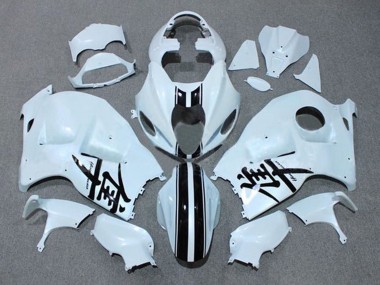 1996-2007 Suzuki GSXR 1300 Hayabusa Motorcycle Fairings - White Black Stripe UK Manufacturers