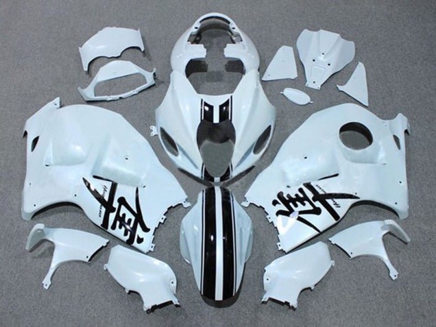1996-2007 Suzuki GSXR 1300 Hayabusa Motorcycle Fairings - White Black Stripe UK Manufacturers