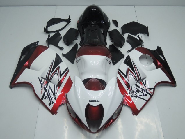 1996-2007 Suzuki GSXR 1300 Hayabusa Motorcycle Fairings - White Candy Red Black UK Manufacturers