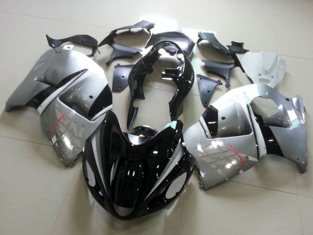 1996-2007 Suzuki GSXR 1300 Hayabusa Motorcycle Fairings - Glossy Black Silver Chrome UK Manufacturers