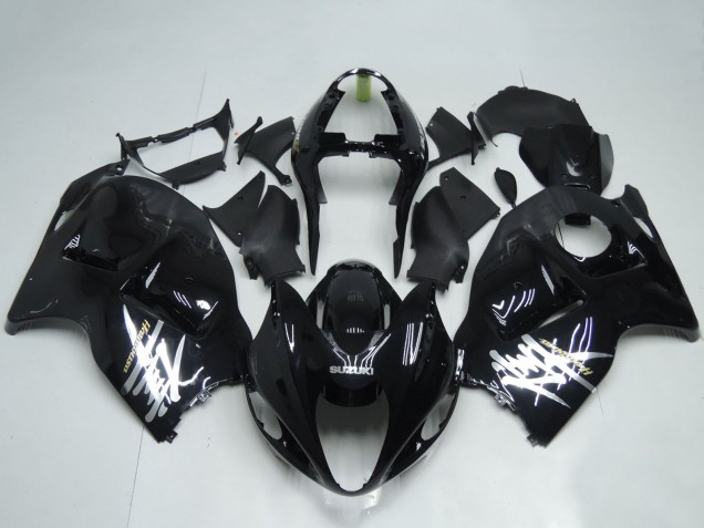 1996-2007 Suzuki GSXR 1300 Hayabusa Motorcycle Fairings - Glossy Black White Decal UK Manufacturers