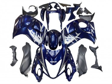 2008-2020 Dark Blue Silver White Suzuki GSXR 1300 Hayabusa Motorcycle Fairings UK Manufacturers