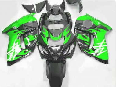 2008-2020 Black Green Flame Suzuki GSXR 1300 Hayabusa Motorcycle Fairings UK Manufacturers