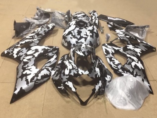 2000-2002 Suzuki GSXR1000 Motorcycle Fairings - Black White Grey Camouflage UK Manufacturers