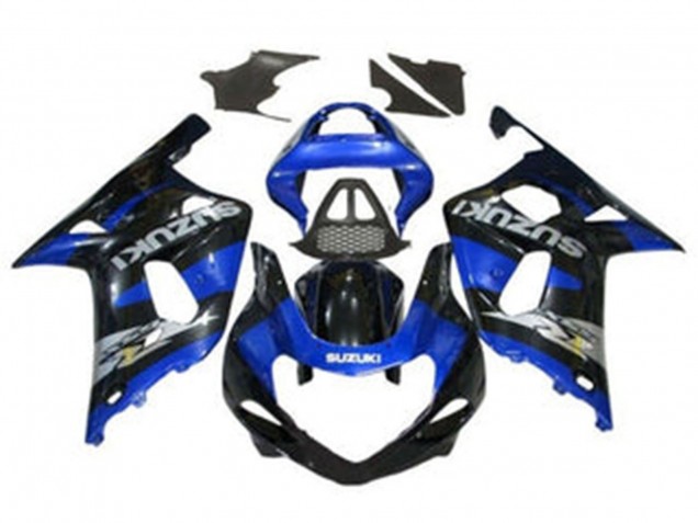 2000-2002 Suzuki GSXR1000 Motorcycle Fairings - Blue Glossy Black Chrome UK Manufacturers