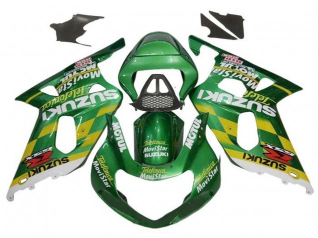 2000-2002 Suzuki GSXR1000 Motorcycle Fairings - Green Yellow White Motul UK Manufacturers