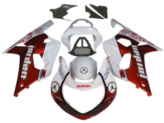 2000-2002 Suzuki GSXR1000 Motorcycle Fairings - White Red Jordan UK Manufacturers